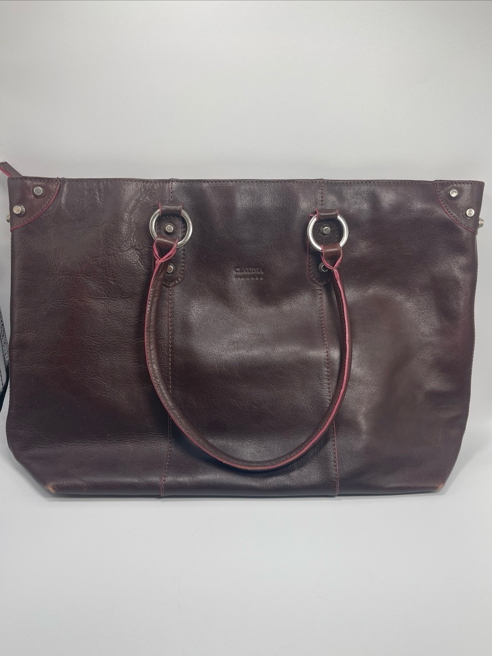 Claudia Firenze leather tote handbag, handmade in Florence, Italy